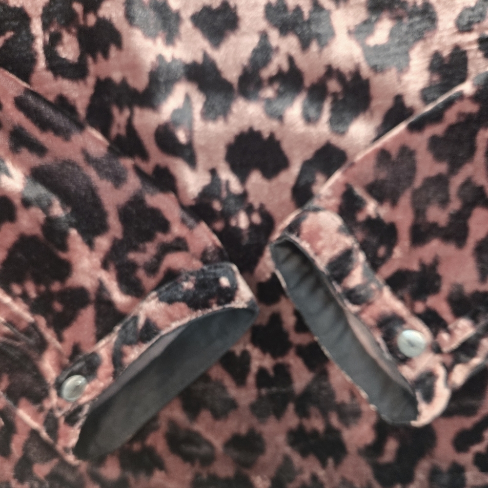 Anthropologie Dolan Charley Leopard Print Velvet Top Petite Large - Picture 11 of 16